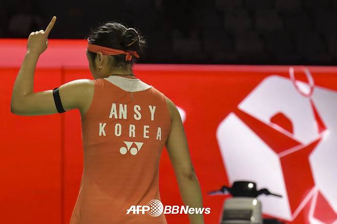 안6일(한국시간) 인도네시아 자카르타에서 열린 2026 세계배드민턴연맹(BWF) 월드투어 슈퍼 1000 인도네시아 오픈 4강(준결승)에서 천위페이와 격돌한 안세영. /AFPBBNews=뉴스1