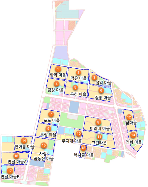 ▲2035 부천 노후계획도시 정비기본계획(중동신도시)에 따른 특별정비예정구역 지정도. 부천시