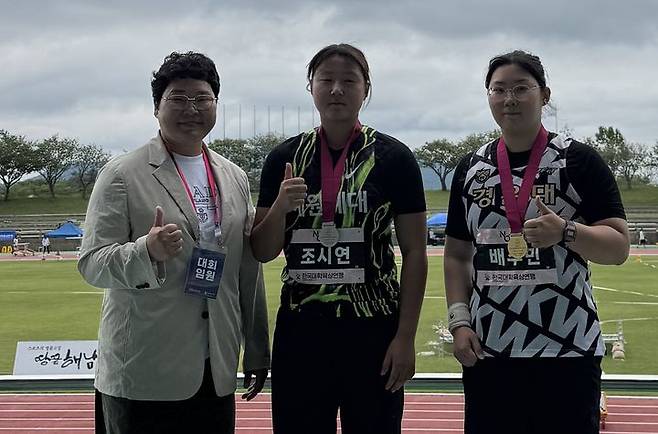 [구미=뉴시스] 포환던지기 금메달 딴 배수민 선수. (사진=경운대 제공) 2026.06.09 photo@newsis.com *재판매 및 DB 금지