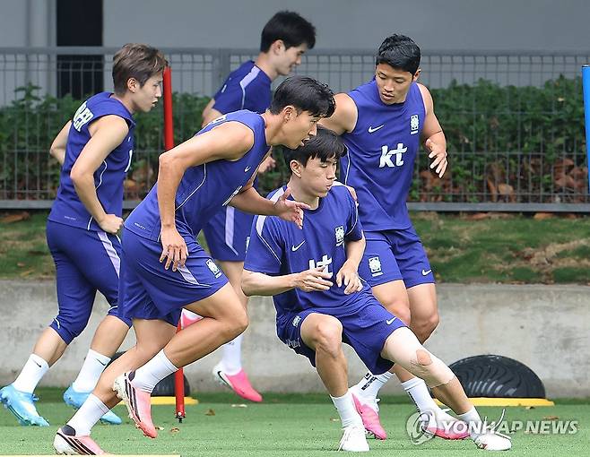 훈련하는 한국대표팀 (사포판[멕시코 할리스코주]=연합뉴스) 최재구 기자 = 2026 북중미 월드컵에 출전하는 한국 축구 국가대표팀 선수들이 8일(현지시간) 멕시코 과달라하라 인근 사포판의 치바스 바예 베르데에서 훈련하고 있다.  2026.6.9 jjaeck9@yna.co.kr