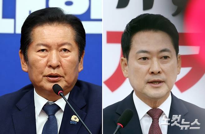 더불어민주당 정청래 대표와 국민의힘 장동혁 대표. 윤창원 기자