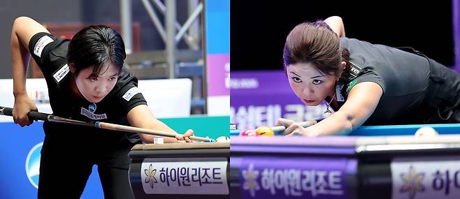 스롱 피아비(왼쪽)와 김가영. 사진 제공=PBA