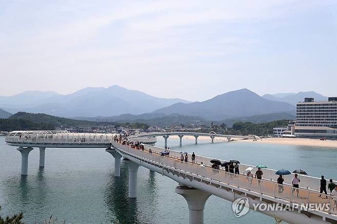 강원 고성 송지호 바다 하늘길 시범 운영 [연합뉴스 자료사진]