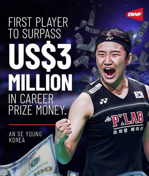 세계배드민턴연맹(BWF)이 '배드민턴 여제' 안세영의 누적 상금 기록을 공식 인정했다./사진=BWF 인스타그램 화면 갈무리