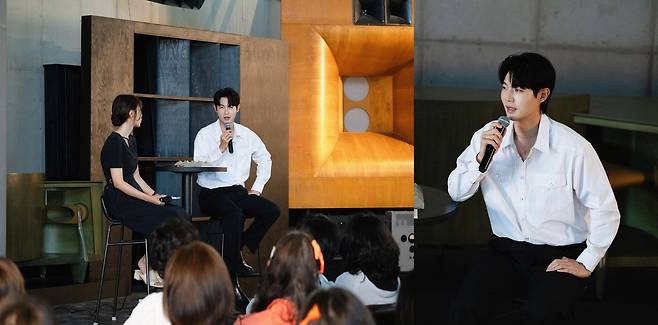 리메이크 앨범 음감회를 진행하고 있는 가수 손태진. 미스틱스토리 제공