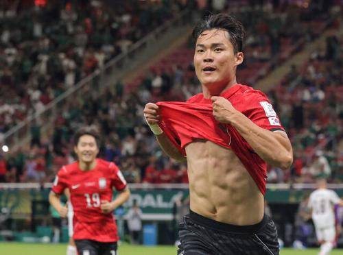 ◇12일(한국시간) 멕시코 사포판 과달라하라 스타디움에서 열린 2026 북중미 월드컵 A조 1차전 한국과 체코의 경기. 한국 오현규가 후반 팀의 두 번째 골을 넣은 뒤 환호하고 있다. 사진=연합뉴스