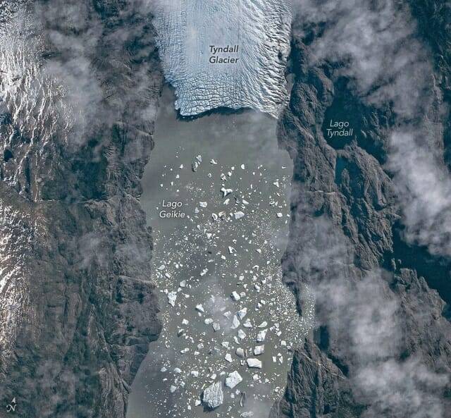 ISS에서 바라본 남부 파타고니아 빙원 (출처=NASA)