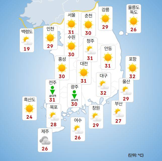 ⓒ기상청 내일(13일) 오후 날씨