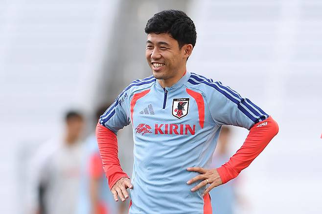 일본 엔도 와타루가 9일 내슈빌 캠프 훈련장에서 웃고 있다. Getty Images코리아