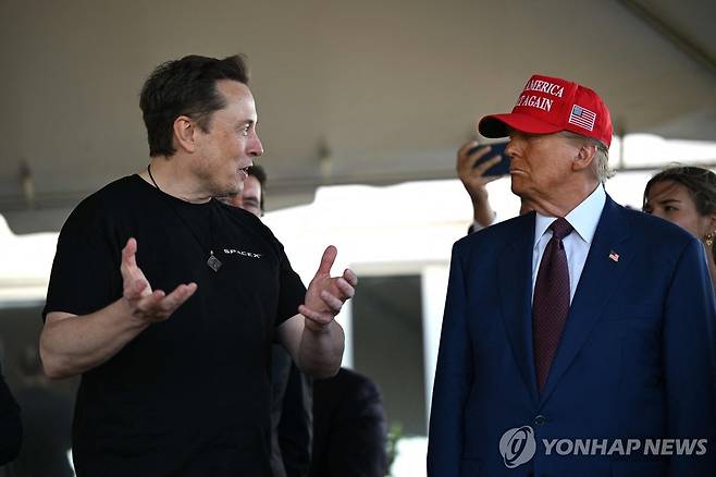 트럼프 미국 대통령(오른쪽)과 머스크 [AFP 연합뉴스 자료사진. 재판매 및 DB 금지]