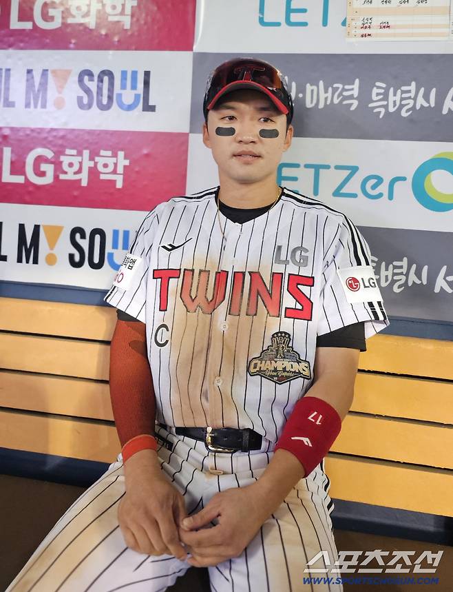 KBO 최초 기록을 세운 뒤 인터뷰 하는 박해민. 잠실=스포츠조선 정현석 기자 hschung@sportschosun.com