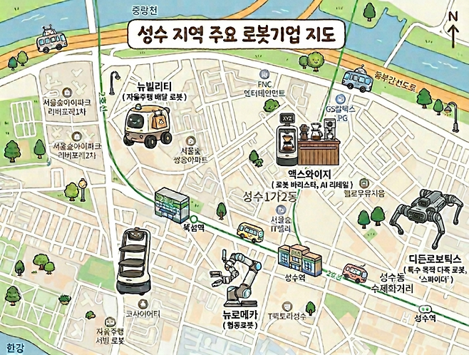 성수동 로봇 기업 지도 [나노바나나2 생성 이미지]