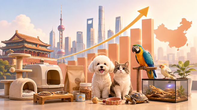 중국의 펫 이코노미(Pet-Economy·반려동물 시장) 규모가 3000억 위안(약 67조4000억원)을 돌파하며 빠르게 성장하고 있다. [챗GPT]