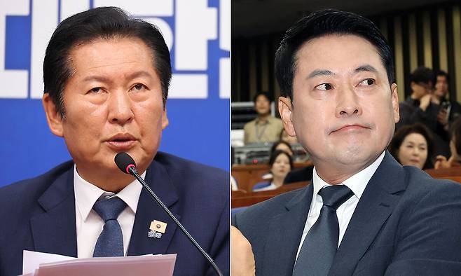 더불어민주당 정청래 대표(왼쪽)와 국민의힘 장동혁 대표. 연합뉴스