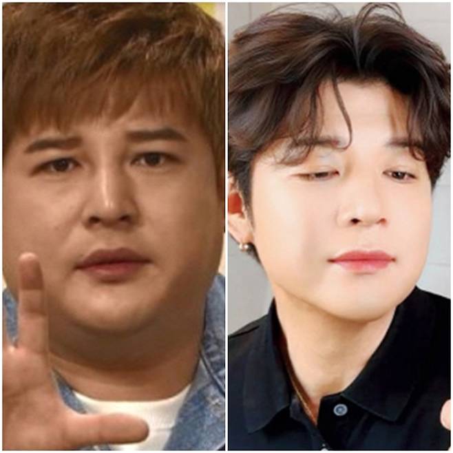 그룹 슈퍼주니어 신동의 2017년 활동 모습(왼쪽)과 최근 SNS에 올린 중국 여행 사진. 사진 스포츠경향, 신동 SNS 캡쳐