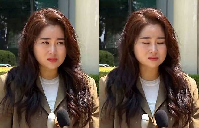 12·3 비상계엄을 선포하기 위한 명분을 만들고자 북한 평양에 무인기를 투입했다는 혐의로 기소된 윤석열 전 대통령이 1심에서 징역 30년을 선고받은 지난 12일 서울 서초구 서울중앙지방법원에서 김계리 변호사 등 윤 전 대통령 변호인단이 1심 선고 결과 관련 입장을 밝히고 있다. 연합뉴스tv 방송화면 캡처