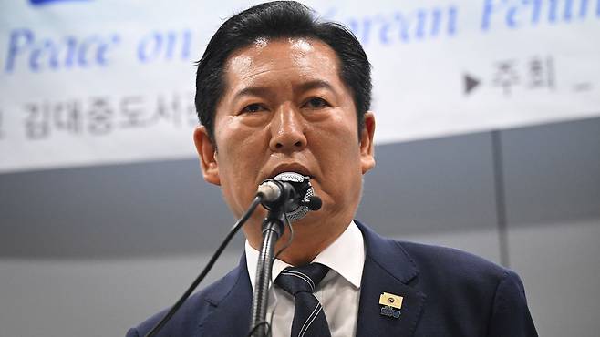 6·15 남북정상회담 26주년 기념식에서 발언하는 더불어민주당 정청래 대표