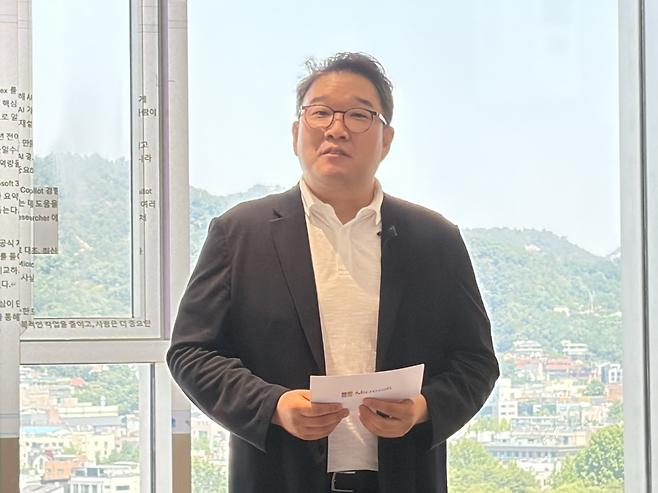 조원우 한국마이크로소프트 대표가 ‘2026 업무동향지표’ 미디어 간담회에 참석해 발언하는 모습 [차민주 기자/chami@]