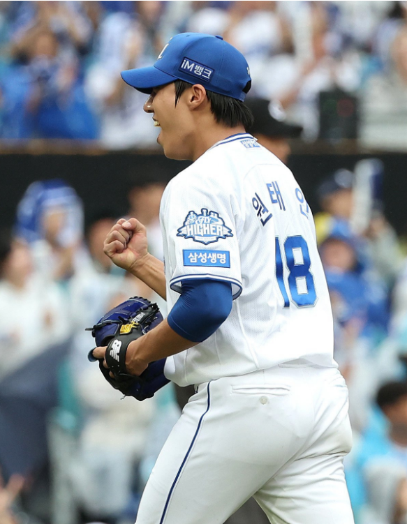 16일 삼성라이온즈파트에서 열리는 키움히어로즈와의 경기에 선발로 예고된 원태인 선수/사진=삼성라이온즈