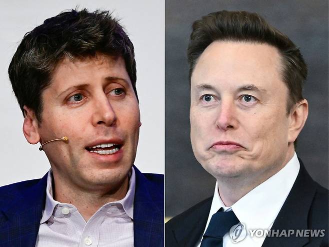 샘 올트먼 오픈AI 최고경영자(CEO·좌)와 일론 머스크 스페이스X CEO(우) [AFP=연합뉴스. 재판매 및 DB 금지]