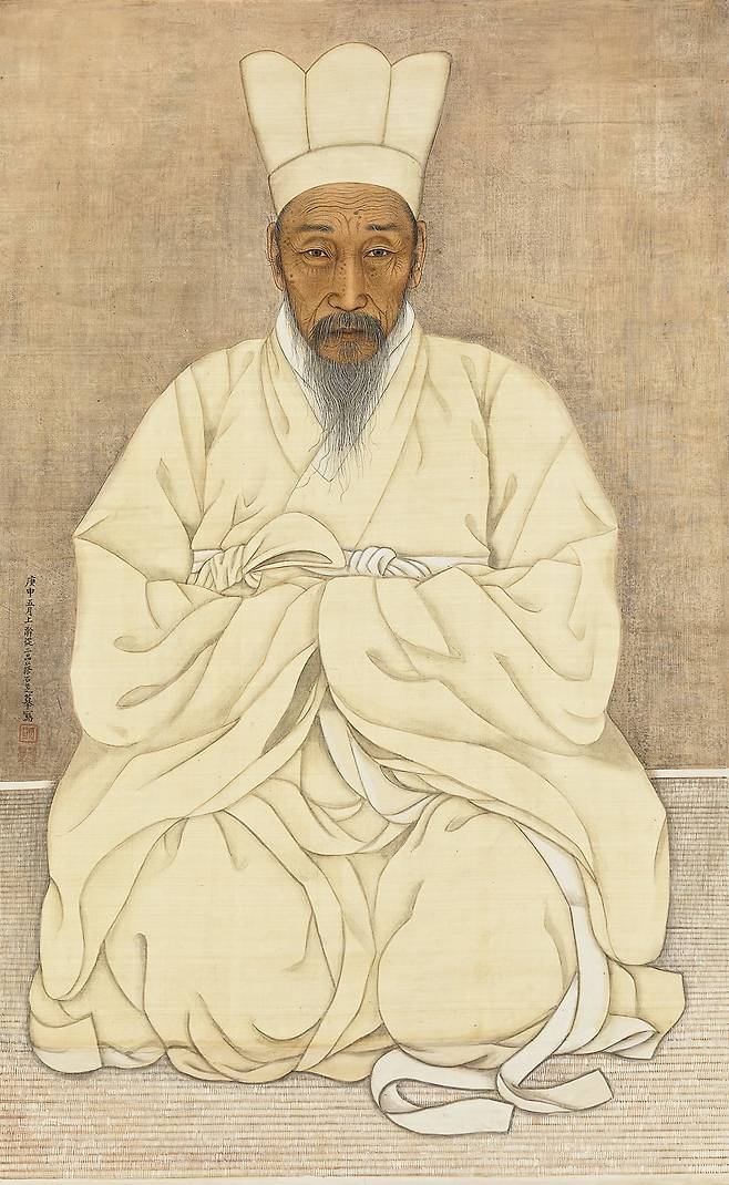 석지 채용신 '간재 전우 초상'.