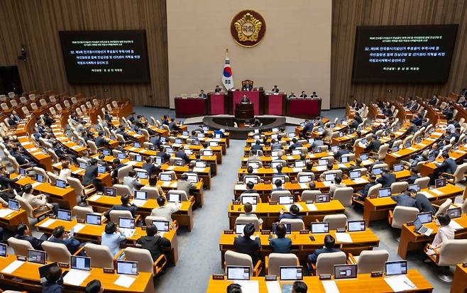 ▲ 선관위 국정조사계획서 승인의 건 국회 본회의 상정 [연합뉴스]
