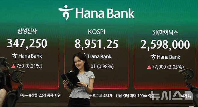 [서울=뉴시스] 이영환 기자 = 코스피가 전 거래일(8864.24)보다 20.68포인트(0.23%) 상승한 8884.92에 개장한 18일 오전 서울 중구 하나은행 딜링룸 전광판에 지수가 표시되고 있다.코스닥 지수는 전 거래일(1031.96)보다 2.15포인트(0.21%) 내린 1029.81, 서울 외환시장에서 원·달러 환율은 전 거래일 주간거래 종가(1513.4원)보다 11.6원 오른 1525.0원에 출발했다. 2026.06.18. 20hwan@newsis.com