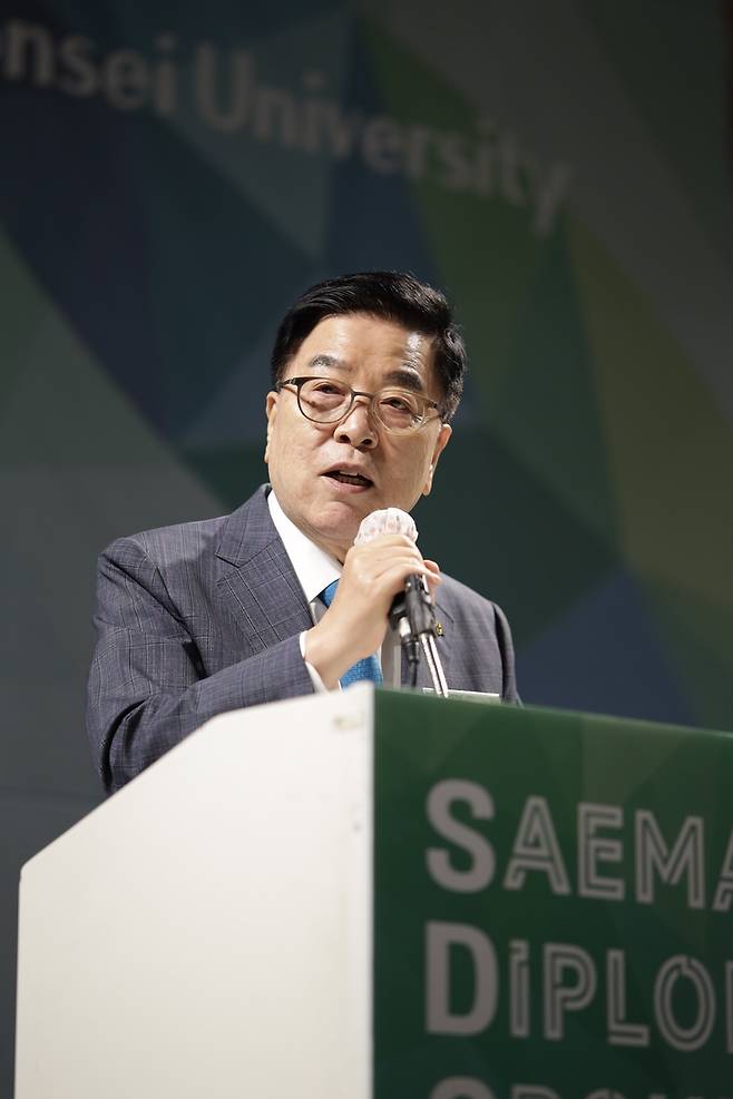 새마을 외교그룹 회의 개회사하는 김광림 새마을운동중앙회장 [새마을운동중앙회 제공. 재판매 및 DB금지]