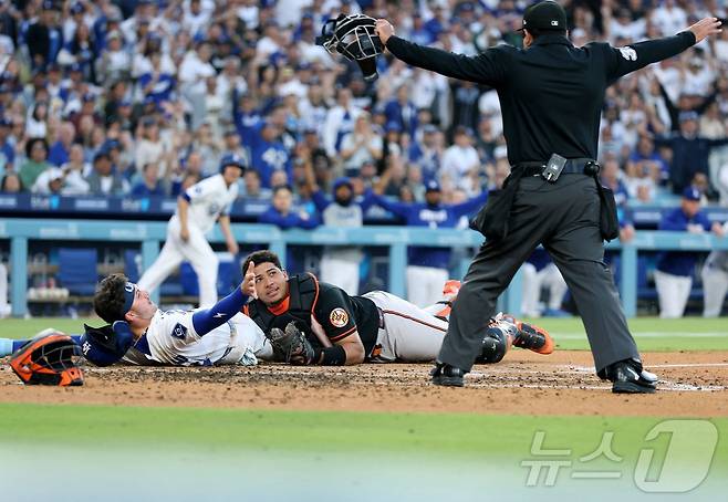 LA 다저스가 볼티모어 오리올스에 끝내기 역전승을 거뒀다. ⓒ AFP=뉴스1