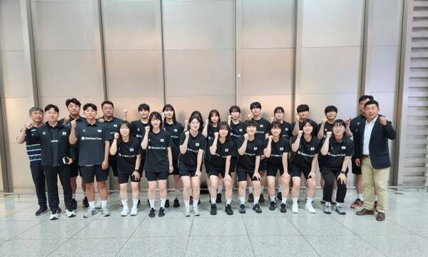 세계선수권대회에 출전하는 한국 여자 주니어 핸드볼 대표팀. /사진=한국핸드볼연맹