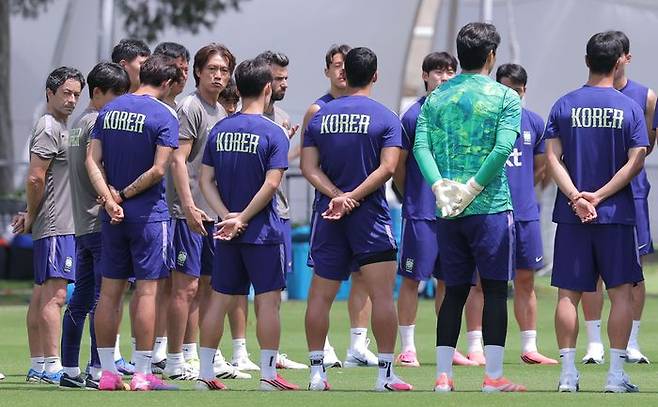 남아공전 앞둔 축구대표팀. ⓒ 연합뉴스