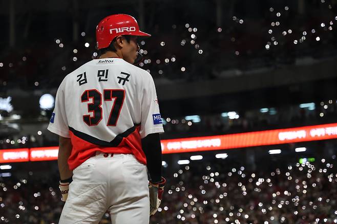 승부처마다 대주자로 그라운드를 밟는 김민규. 신인이지만 큰 실수 없이 임무를 수행하고 있다. KIA 제공