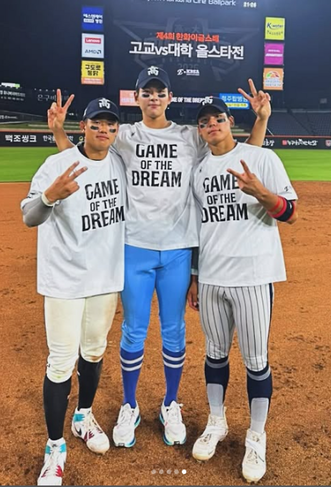 덕수고 엄준상, 부산고 하현승, 서울고 김지우(왼쪽부터). 김지우 SNS