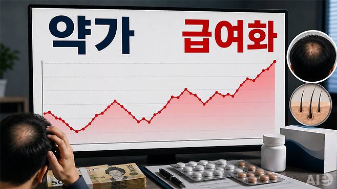 사진=생성형 AI(챗GPT) 이미지. 탈모 치료제를 급여화할 경우 2000억원에 육박한 규모의 건강보험 재정이 소요될 것으로 예상되는 가운데 건강보험 적용 시 오히려 약값이 오를 수 있다는 관측이 제기돼 주목된다.