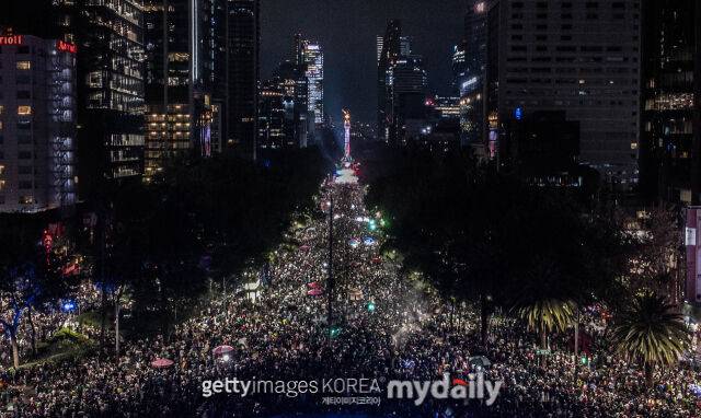 멕시코시티에서 북중미월드컵 A조 2차전 한국전 승리 축하 행사가 열렸다./게티이미지코리아