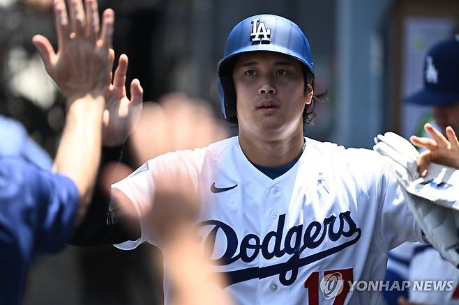 MLB 올스타 팬 투표에서 전체 득표 1위를 달리는 오타니   [Mandatory Credit: Jonathan Hui-Imagn Images=연합뉴스 자료사진]