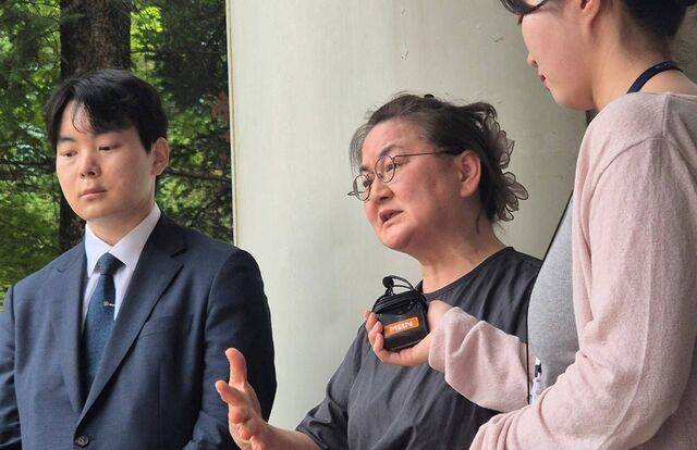 발언하는 故 박주원양 어머니 이기철씨. 연합뉴스