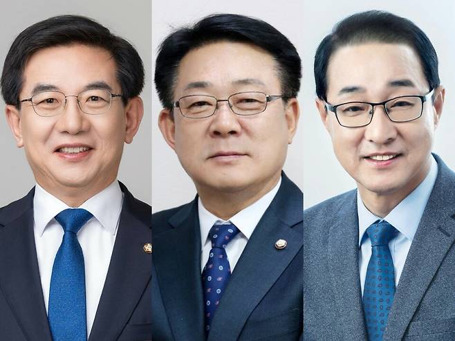 ▲ (왼쪽부터) 더불어민주당 정일영(연수구을) 국회의원, 허종식(동구·미추홀구갑) 국회의원, 이성만 전 국회의원. /사진제공=본인