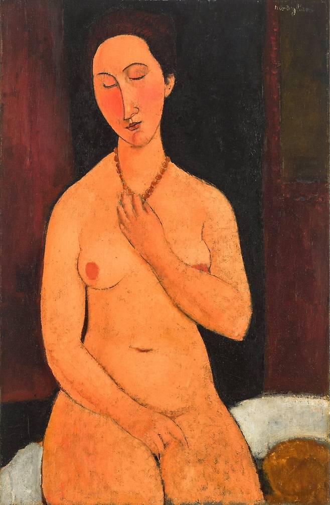 아메데오 모딜리아니의 1917년 작 ‘목걸이를 한 누드’ [Sotheby’s]