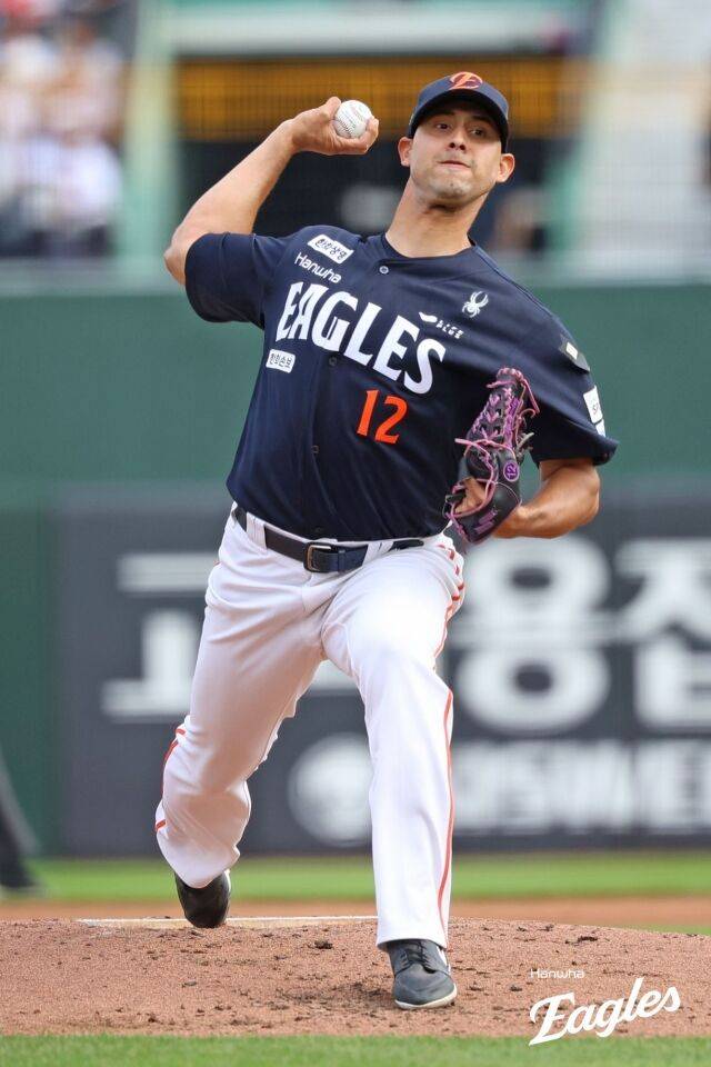 한화 선발 에르난데스가 24일 두산전에서 부진했다./한화 이글스