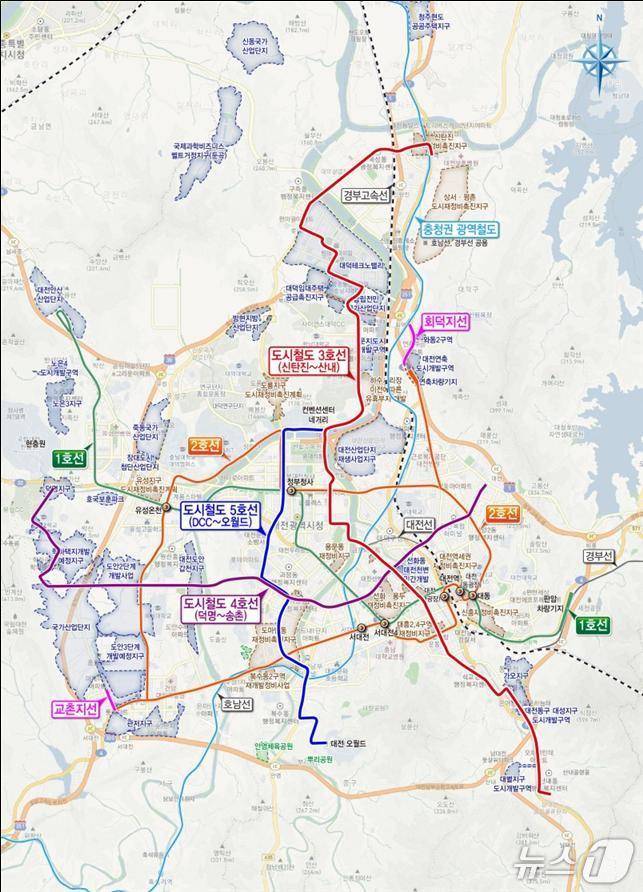 대전시 도시철도망 노선도 (시 제공) / 뉴스1