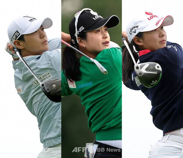 2026년 미국여자프로골프(LPGA) 투어 메이저 골프대회 KPMG 위민스 PGA챔피언십에 출전한 박성현, 최혜진, 황유민 프로. 사진제공=ⓒAFPBBNews = News1 (사진을 무단으로 사용하지 마십시오.)