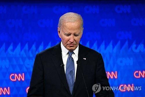 2024년 대선 후보 토론에 참석한 조 바이든 전 미국 대통령 [AFP=연합뉴스 자료사진. 재판매 및 DB 금지]