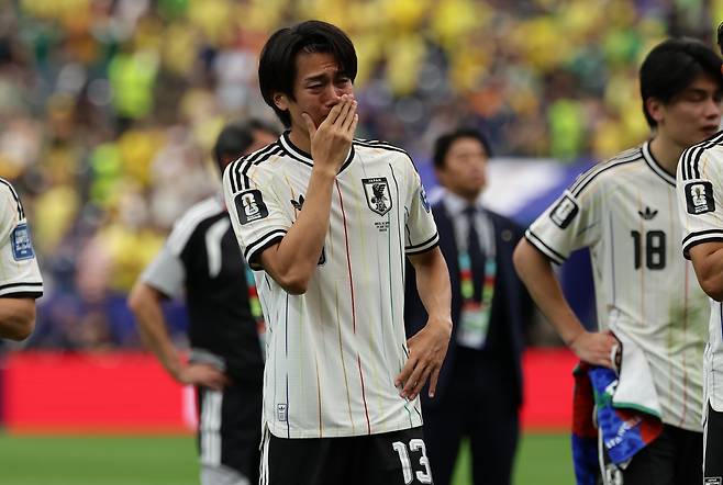 epa13073588 Keito Nakamura of Japan reacts after the FIFA World Cup 2026 Round of 32 match Brazil against Japan, in Houston, USA, 29 June 2026.  EPA/CHRISTOPHER NEUNDORF<저작권자(c) 연합뉴스, 무단 전재-재배포, AI 학습 및 활용 금지>