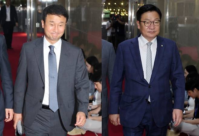 한병도 더불어민주당 당대표 직무대행 겸 원내대표(왼쪽)와 정점식 국민의힘 원내대표. 2026.6.30/뉴스1