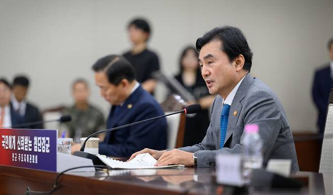 안규백 국방부 장관이 1일 국방부 대회의실에서 열린 2026년 전반기 전군주요지휘관회의에서 모두발언을 하고 있다. (사진=국방부)