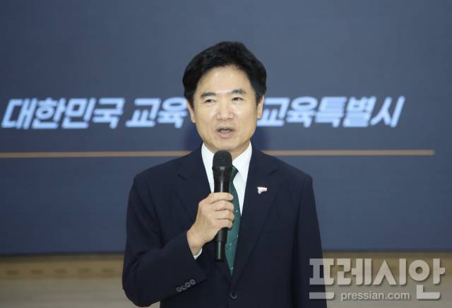 ▲김대중 전남광주통합특별시교육감이 1일 AI교육원에서 열린 ‘통합 추진 전략회의’에서 발언하고 있다. 2026.7.1 ⓒ전남광주통합특별시교육청