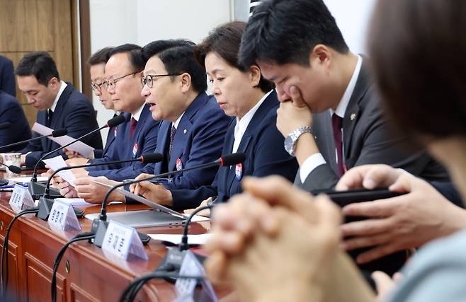 ▲ 2일 국회에서 열린 국민의힘 최고위원회의 [연합뉴스]