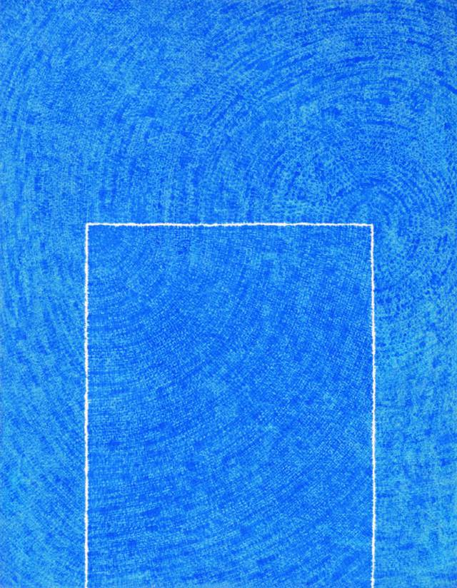 2017년 손이천 경매사가 65억5000만 원에 낙찰시킨 김환기의 푸른빛 점화 대작 ‘고요(Tranquillity·1973)’. 케이옥션 제공