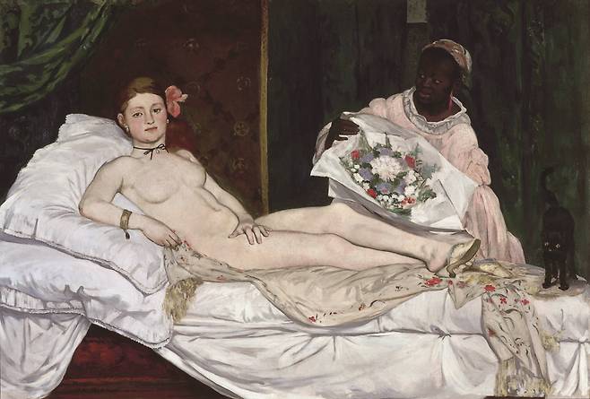 그림① 에두아르 마네, 올랭피아, 1863년, 캔버스에 유화, 131×190㎝, 오르세 미술관, 프랑스 파리. [그림 | 위키백과]